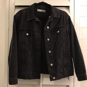 Topshop Black Wash Denim Jacket